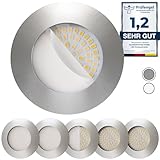 Scandinavian home 6er Set LED Einbaustrahler 230V 4,5W Warmweiß 60mm -...