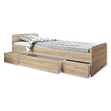 Boro Modernes Einzelbett mit 3X Schubkästen 90 x 200 cm - Praktisches...