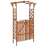 Myheimly Pergola mit Tor Rosenbogen Torbogen Rankhilfe Spalier Rankgitter...