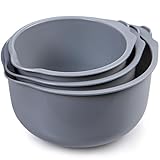 KONZEPT Rührschüssel Set 3-teilig aus Kunststoff in Grau – mit...