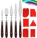 Zocipro 11 Stück Spachtel Set für Strukturpaste, 5 Edelstahl Öl Malen...