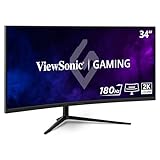 ViewSonic VX3418C-2K UWQHD Gaming Monitor, 34 Zoll mit VA Panel, 180 Hz,...