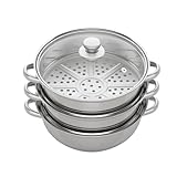3 Etagen Kochtopf Set Dampfgarer Topf, Dampftopf Steamery 28cm mit Robusten...