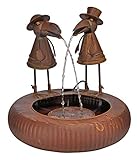 Haushalt International Metall Brunnen Zwei Raben Wasserspeier Springbrunnen...