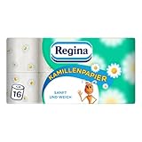 Regina Kamillenpapier 3-lagiges Toilettenpapier – 16-Rollen-Packung, 150...
