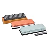 Amazon Basics Messerschärfstein-Set, doppelseitig, Körnung 400/1000 und...