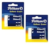 Pelikan 620112 Kunststoff-Radierer AL20, 2X 3 Stück (65 x 12 x 21 mm |...