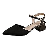 Damen Riemchen Pumps Frauen Absatzschuhe Sandalen mit dicken Absätzen...