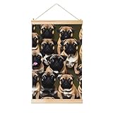 GaxfjRu Imagen De Pug-Standarddruck, Holzschaft, hängende Poster,...
