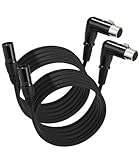 2 Pack XLR Kabel,Mikrofon Kabel,Rechter Winkel XLR-Stecker auf XLR-Buchse,...