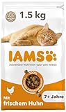 IAMS Senior Katzenfutter trocken mit Huhn - Trockenfutter für ältere...