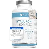 180 Hyaluronsäure Kapseln hochdosiert mit Zink - 600mg Hyaluron mit...