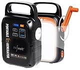 revolt Kurbel Powerbank: Kurbel-Dynamo-Powerstation mit 22,5 Ah, USB-C...