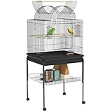 PawHut Vogelkäfig Wellensittichkäfig mit Tablett, Ablagefläche,...