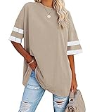 Ebifin Damen Oversize T Shirt Rundhals Kurzärmeliges Tops Casual Lockere...