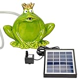 Storm's Gartenzaubereien Wasserspeier Solar mit Pumpe Frosch 12cm Keramik...