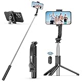 SelfieShow Selfie Stick Stativ, Erweiterbar Selfie-Stange mit Kabelloser...