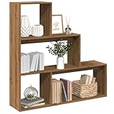 YUOTYRKTEJRSG Raumteiler-Bücherregal 3 Stufen Artisan-Eiche 123x29x123 cm...