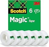 Scotch Magic Tape - 6 Rollen, 19 mm × 33 m - Unsichtbares Klebeband für...