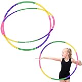2-Teiliges Kunststoff Abnehmbares Hullahub Reifen FüR Kinder, Hula Hoop...