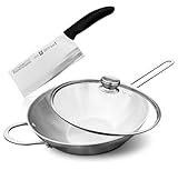 Zwilling TwinNova3 Wok pfanne Induktion 30 cm mit Glasdeckel + Chinesisches...