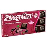 Schogetten Edel-Zartbitter-Cranberry 100g Schokoladentafel, mit fruchtigen...