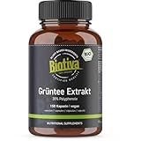 Biotiva Bio Grüntee Extrakt Kapseln - 30% Polyphenole - 150 Kapseln