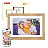 Digitaler Bilderrahmen Holz WLAN mit 32GB Speicher, 10.1 Zoll...
