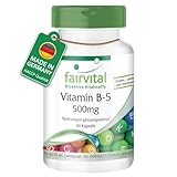 Fairvital | Vitamin B5 500mg - 60 Kapseln - Pantothensäure Kapseln -...