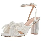 COOLCEPT Damen Elegant Pleated Bogen Braut Sandalen Höhen Blockabsatz...