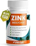 Zink 25mg - 365 Tabletten (vegan) mit Zink-Bisglycinat (Zink-Chelat) für...