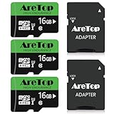 Aretop Micro SD Karte 16GB 3er Pack,Speicherkarte Micro SD+2 Adapter,...