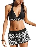UMIPUBO Bikini Set 2 TLG Sportlicher Badeanzug Zweiteiler Zigzag, Bademode...