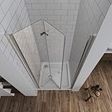 LUXESPIRE Duschtür 70x185cm Platzsparende Duschabtrennung mit 180°...