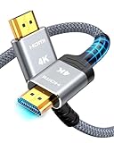 SNOWKIDS 4K HDMI Kabel 2Meter,HDMI Kabel 4K@60Hz Nylon Geflecht Vergoldete...