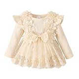 WYTbaby Baby Mädchen Kleid Langarm Neugeborene Babykleidung Rüschen...
