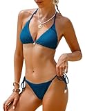 Vancavoo Bikini Damen Set Triangel String Oberteil Bikini-Sets Neckholder...