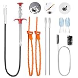 7 Stück Rohrreinigungsspirale, Abflussreiniger Spirale 160 cm,...