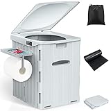 WADEO Tragbare Campingtoilette 38L, Stabile Falttoilette mit Tragkraft bis...
