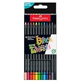 FABER-CASTELL 116412 - Buntstifte Blackwood, Black Edition, 12er Etui