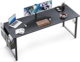 ODK Schreibtisch, 160x55x73,5cm Computertisch Schwarz Bürotisch mit...