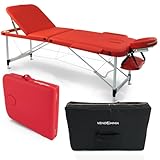 VENDOMNIA Mobile Massageliege - Aluminium mit 3 Zonen höhenverstellbar...