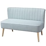 HOMCOM 2-Sitzer Stoffsofa Polstersofa Doppelsofa Sitzmöbel Loungesofa Holz...