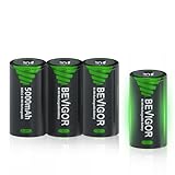 BEVIGOR Baby C Akku 5000 mAh NiMH-Akkus 4 Stück, Typ C (Babyzellen),...