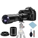 JINTU Teleobjektiv 500-1000mm, EF Objektiv für Canon DSLR, Manueller Fokus...