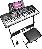 RockJam 61 Key Touch Display Keyboard Piano Kit with Digital Bench,...