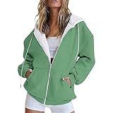Generisch Damen Sweatjacke Mit Kapuze Hoodie Jacke Oversize Zipper...
