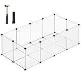 SONGMICS Freigehege mit Bodenplatten, Laufstall, Meerschweinchen Gehege,...