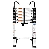 HBTower 3,2m Teleskopleiter Aluminium mit Haken, Leichte Ausziehleiter,...