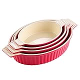 MALACASA, Serie Bake.Bake, 4 teilig Auflaufform Set, Auflaufform keramik,...